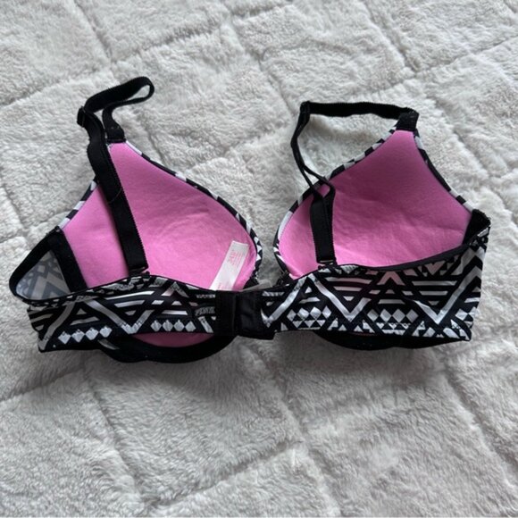 Victoria’s Secret PINK | Black & White Aztec Push-up Bra | Size 34B - Picture 6 of 10